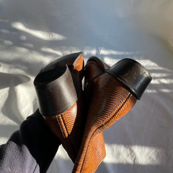 SOLD Vintage 1970s Men's Leather Cowboy Western Midi Boot Sz 9.5 - Picture 3 of 14